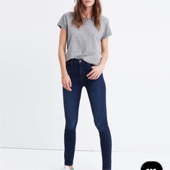 Madewell 10" High-Rise Skinny Jeans in blue Hayes Wash in size 28 - Picture 1 of 11